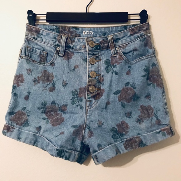 Hipster Floral High Rise Shorts - BDG - Picture 1 of 4